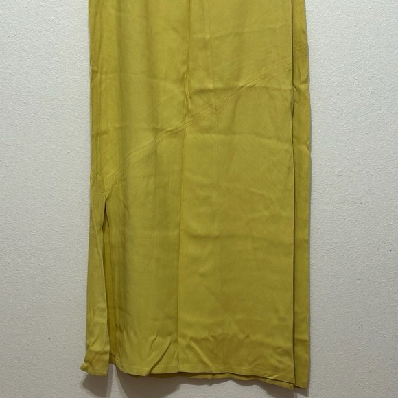Double D Ranch Yellow Linen Blend Sleeveless Tank Maxi Dress Womens Size M -Slit - Picture 13 of 14